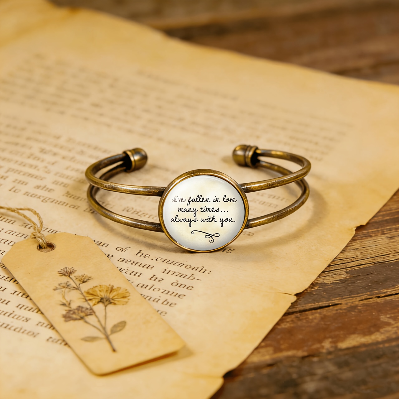Women's Antique Cyan Double-Layer Adjustable Bracelet, Gift-Ready